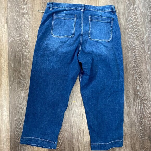 Liz Claiborne Womens Straight Leg Ankle Jeans Size 18 Medium Denim Blue Cotton - Picture 4 of 5